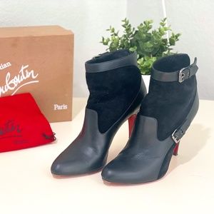 Authentic Christian Louboutin Leather Animal Print Boots